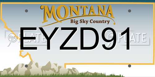 EYZD91 Montana License Plate