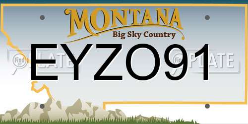 EYZO91 Montana License Plate