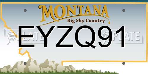 EYZQ91 Montana License Plate