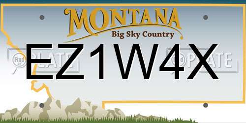 EZ1W4X Montana License Plate