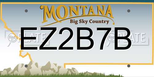EZ2B7B Montana License Plate