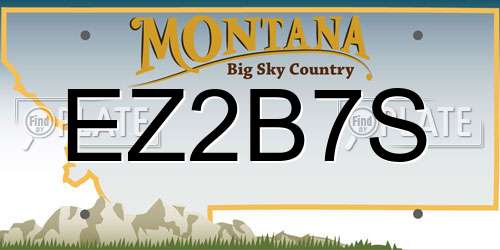 EZ2B7S Montana License Plate