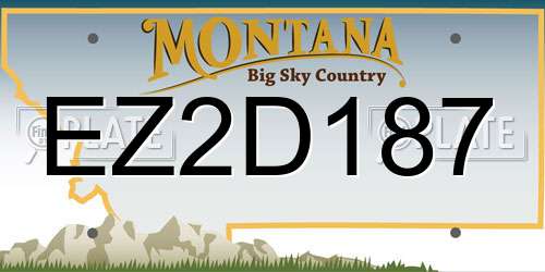 EZ2D187 Montana License Plate