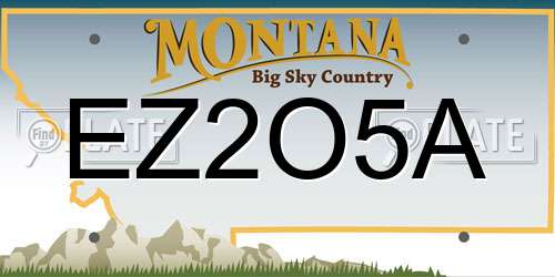 EZ2O5A Montana License Plate