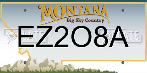 EZ2O8A Montana License Plate