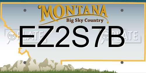 EZ2S7B Montana License Plate