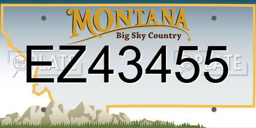 EZ43455 Montana License Plate