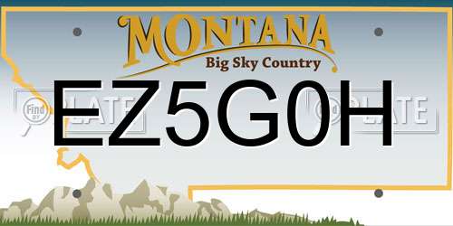 EZ5G0H Montana License Plate