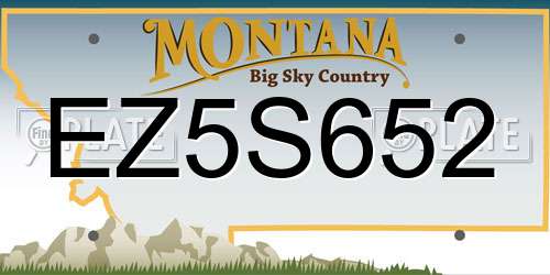 EZ5S652 Montana License Plate