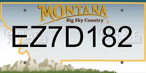 EZ7D182 Montana License Plate