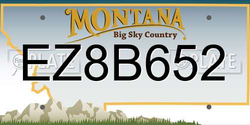 EZ8B652 Montana License Plate