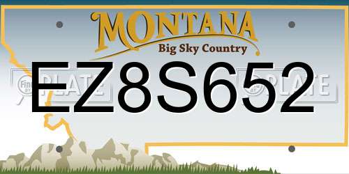 EZ8S652 Montana License Plate