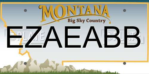 EZAEABB Montana License Plate