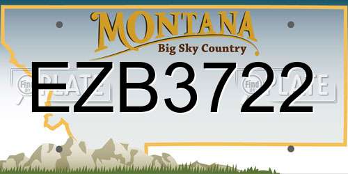 EZB3722 Montana License Plate