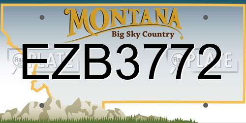 EZB3772 Montana License Plate