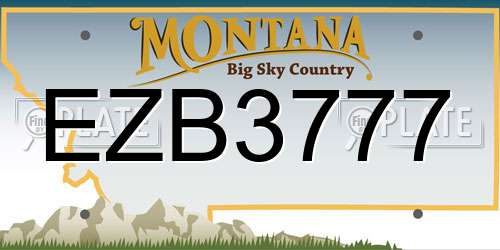 EZB3777 Montana License Plate