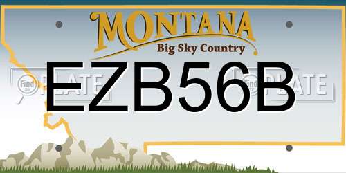 EZB56B Montana License Plate