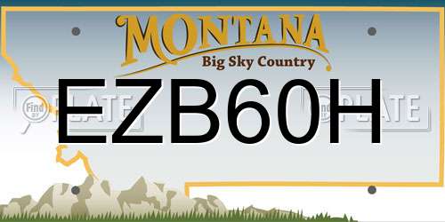 EZB60H Montana License Plate