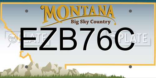 EZB76C Montana License Plate