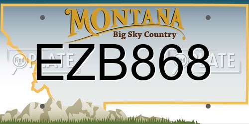 EZB868 Montana License Plate