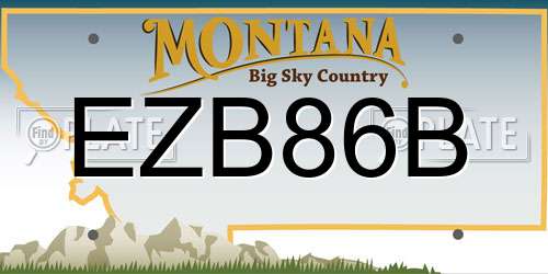 EZB86B Montana License Plate