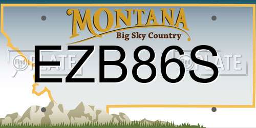 EZB86S Montana License Plate