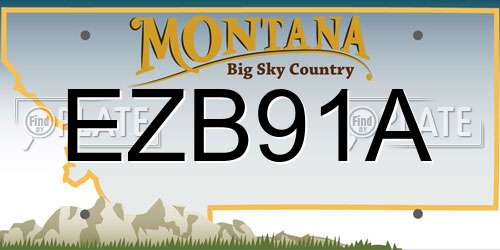 EZB91A Montana License Plate