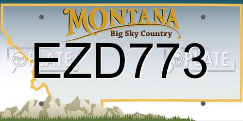 EZD773 Montana License Plate