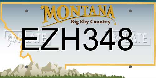 EZH348 Montana License Plate