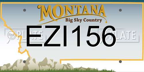 EZI156 Montana License Plate