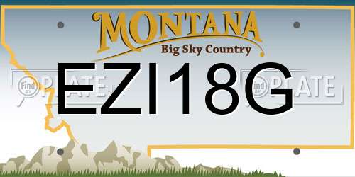 EZI18G Montana License Plate