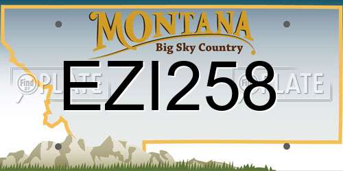 EZI258 Montana License Plate