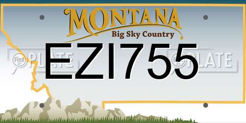 EZI755 Montana License Plate