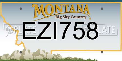 EZI758 Montana License Plate