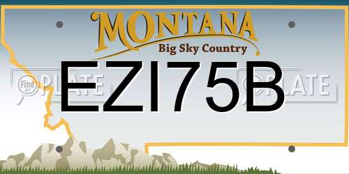 EZI75B Montana License Plate