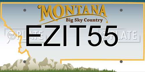 EZIT55 Montana License Plate