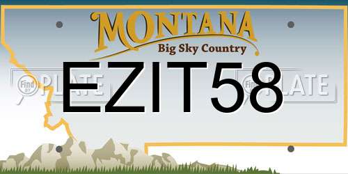 EZIT58 Montana License Plate