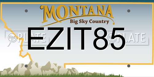 EZIT85 Montana License Plate