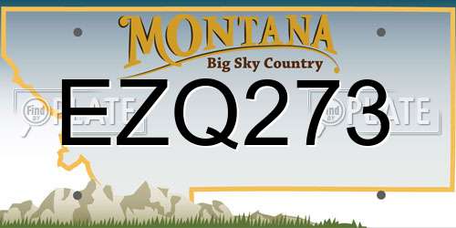 EZQ273 Montana License Plate