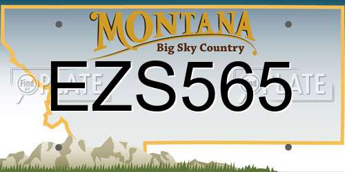 EZS565 Montana License Plate