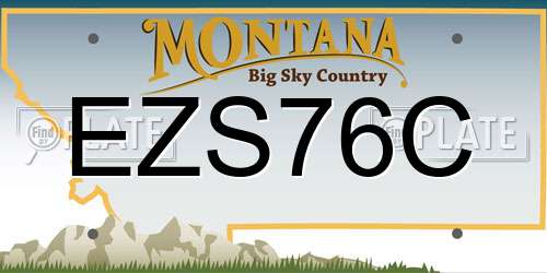 EZS76C Montana License Plate