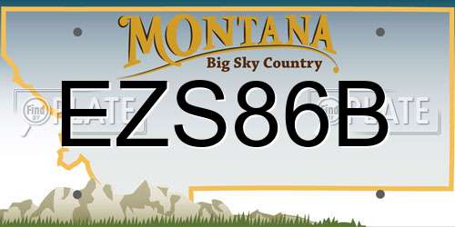 EZS86B Montana License Plate