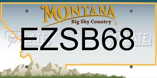 EZSB68 Montana License Plate