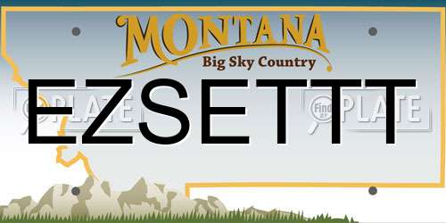 EZSETTT Montana License Plate