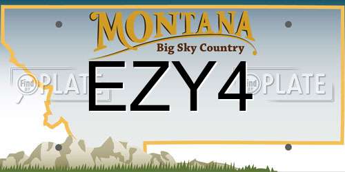 EZY4 Montana License Plate