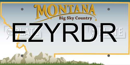 EZYRDR Montana License Plate