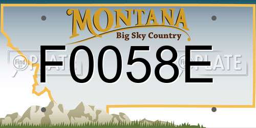 F0058E Montana License Plate