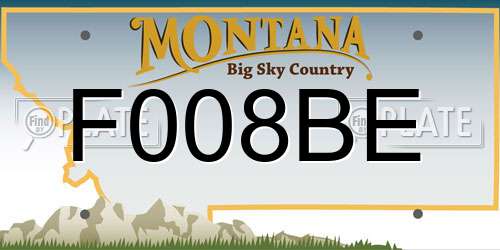 F008BE Montana License Plate