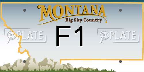 F1 Montana License Plate