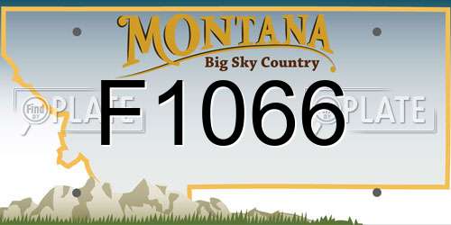 F1066 Montana License Plate